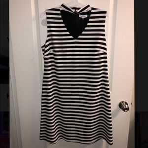 Calvin Klein Black and White Striped Dress.